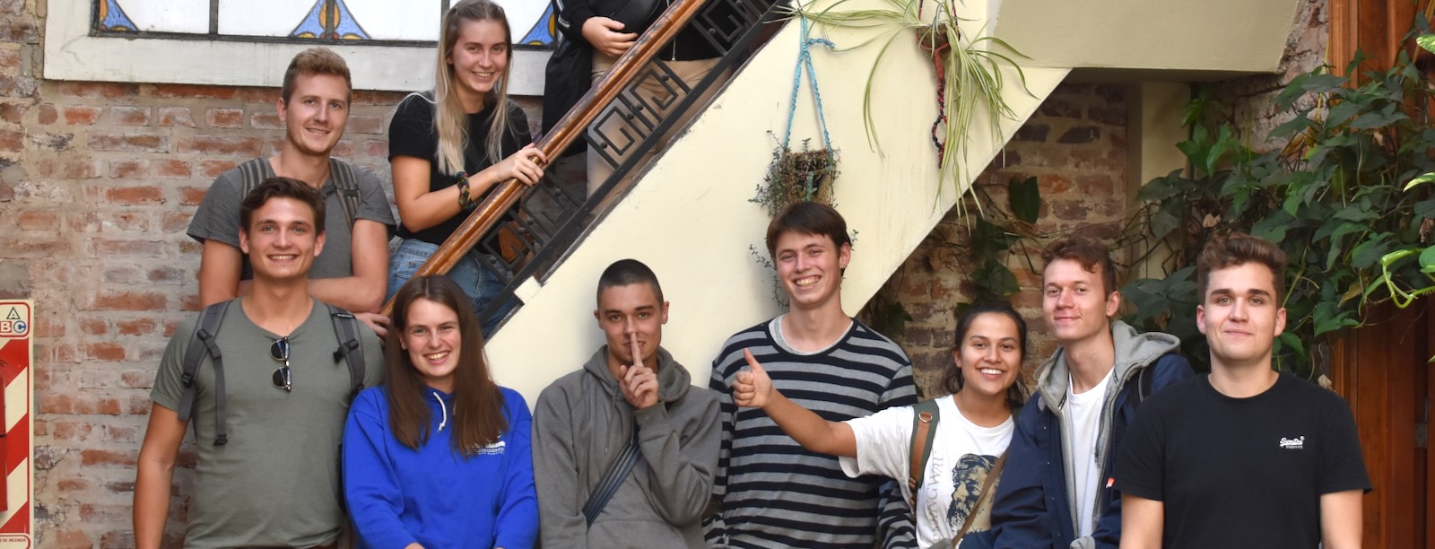 Spanish students from Norway in a group in Buenos Aires